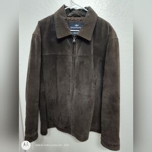 Vintage 90s Men's Dockers Brown Faded Leather Pilot Jacket Western Niker Sz XXL